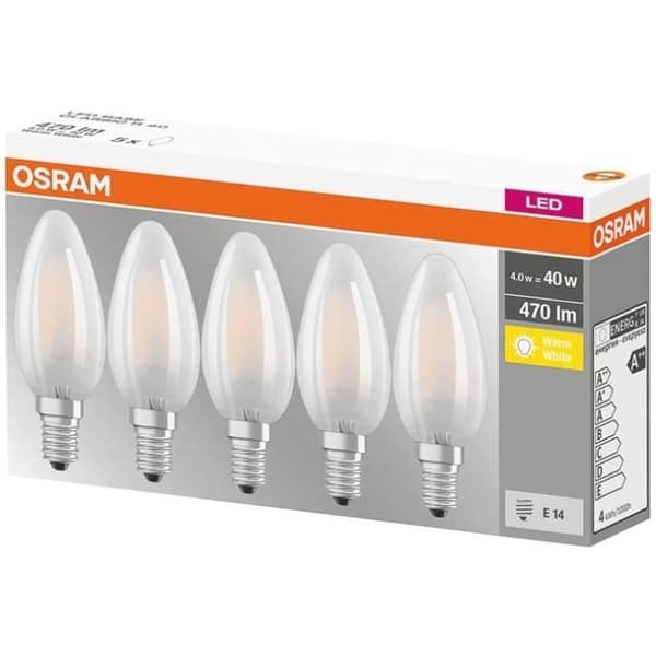 LED-filament frostad låga 4W E14 varmvit låda med 5 st