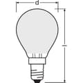 Miniatyrbild 3 av 6: OSRAM Sfärisk LED-lampa frostat glas 4W=40 E14 kall