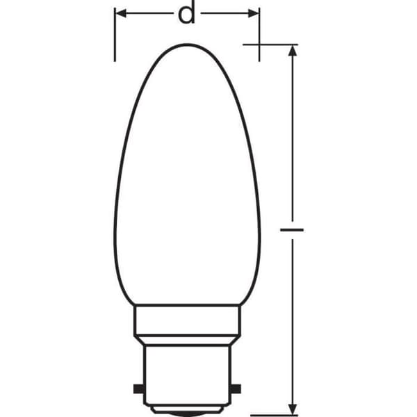 OSRAM LED-lampa Flame frostat glas 4W=40 B22 varm