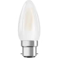Miniatyrbild 1 av 6: OSRAM LED-lampa Flame frostat glas 4W=40 B22 varm