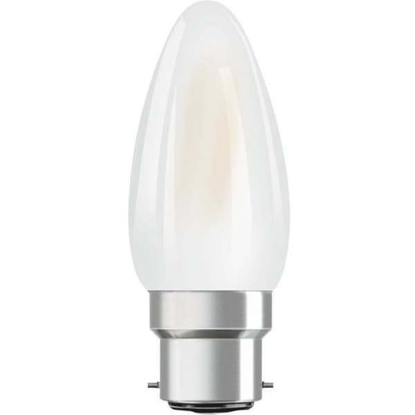 OSRAM LED-lampa Flame frostat glas 4W=40 B22 varm
