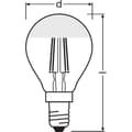 Miniatyrbild 1 av 4: OSRAM Sfärisk LED-lampa klar filament Spegel guld 4W=37 E14 varm