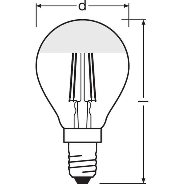 OSRAM Sfärisk LED-lampa klar filament Spegel guld 4W=37 E14 varm