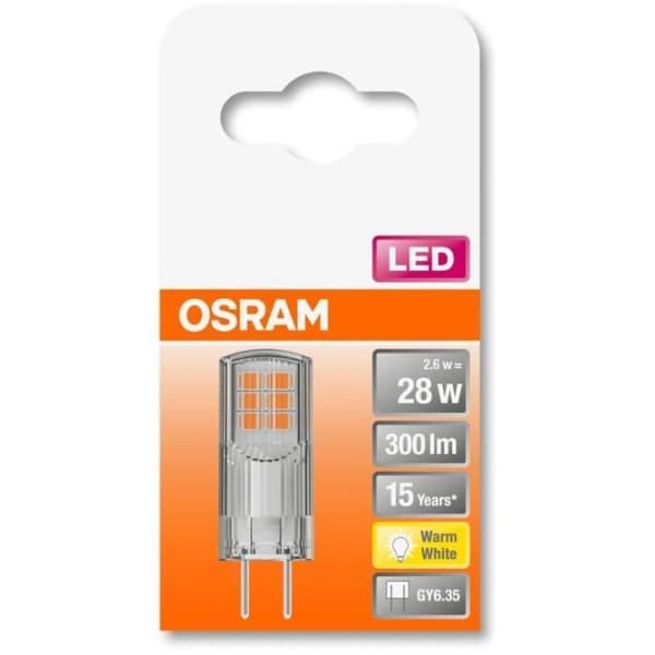 OSRAM LED Bulb Capsule klar 2,6W=30 GY6,35 varm