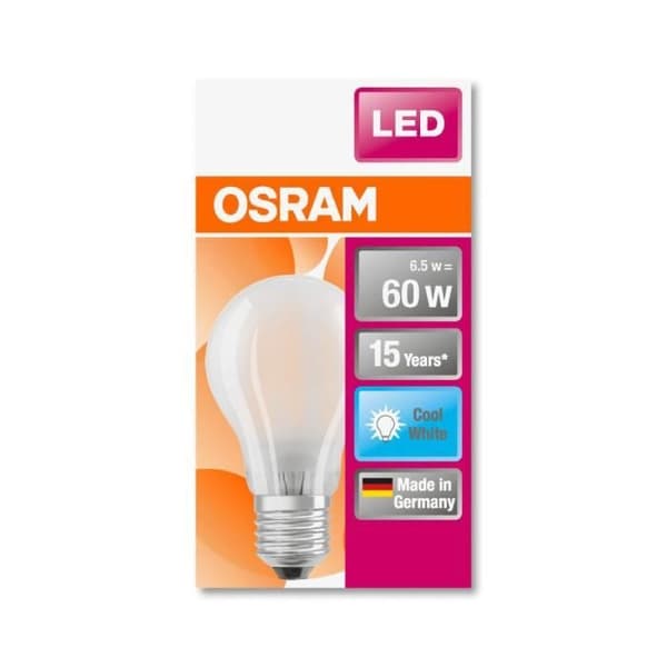 OSRAM Standard LED-lampa frostat glas 7W=60 E27 kall