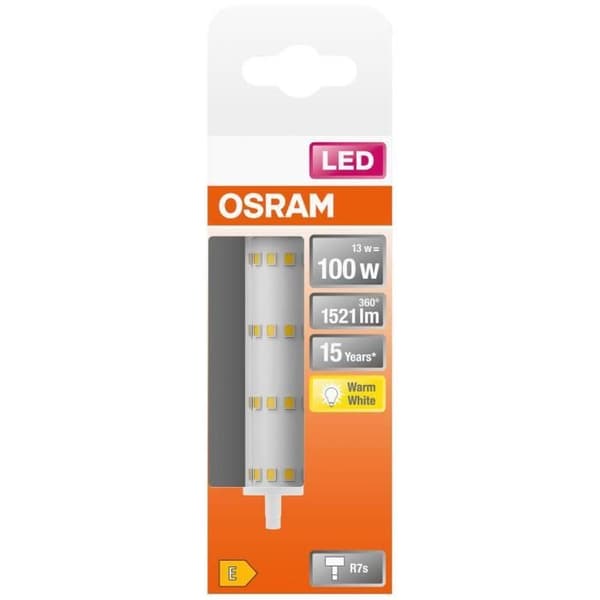 OSRAM LED blyertslampa 118mm 12,5W=100 R7S varm