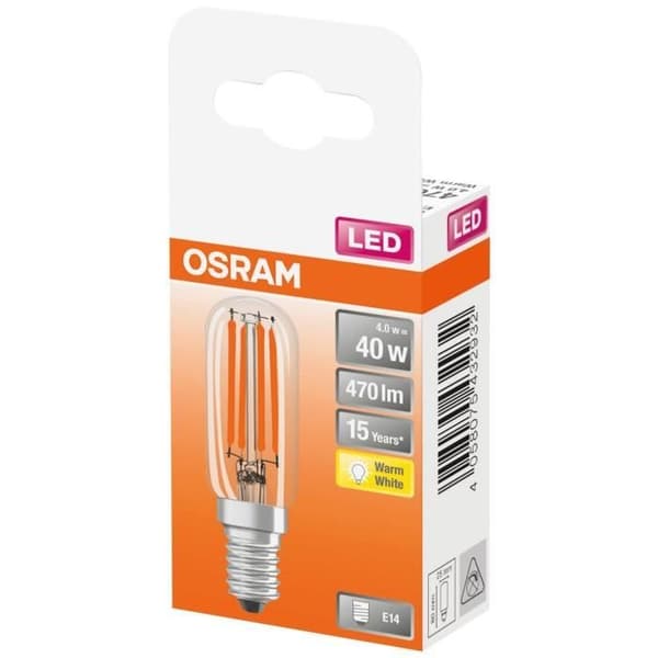 OSRAM LED minirörslampa t26 klar glödtråd 4W E14 470lm 2700K - Varmvit