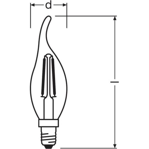 OSRAM LED-lampa flame gale clear filament 4W E14 - Varmvit