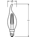 Miniatyrbild 2 av 6: OSRAM LED-lampa flame gale clear filament 4W E14 - Varmvit