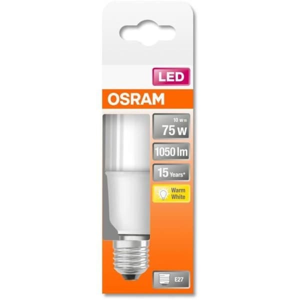 OSRAM Frostad LED-sticklampa med kylare 10W=75 E27 varm