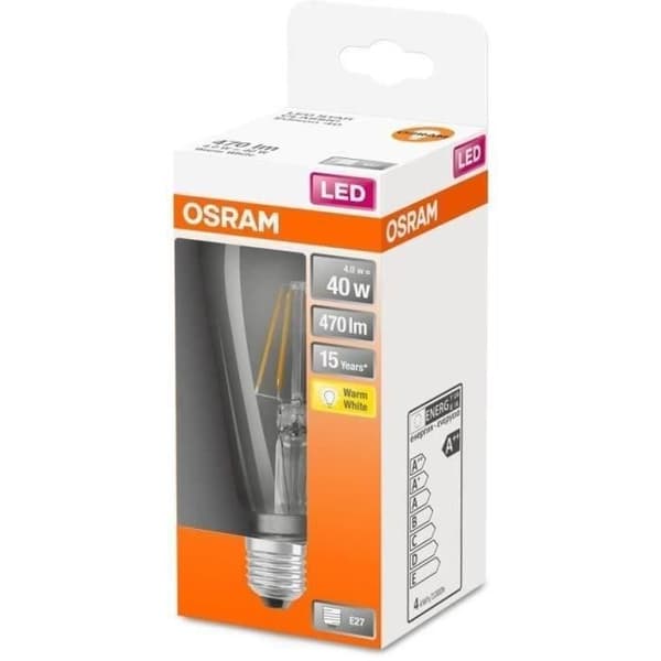 OSRAM Edison LED-lampa klar glödtråd 4,5W=40 E27 varm