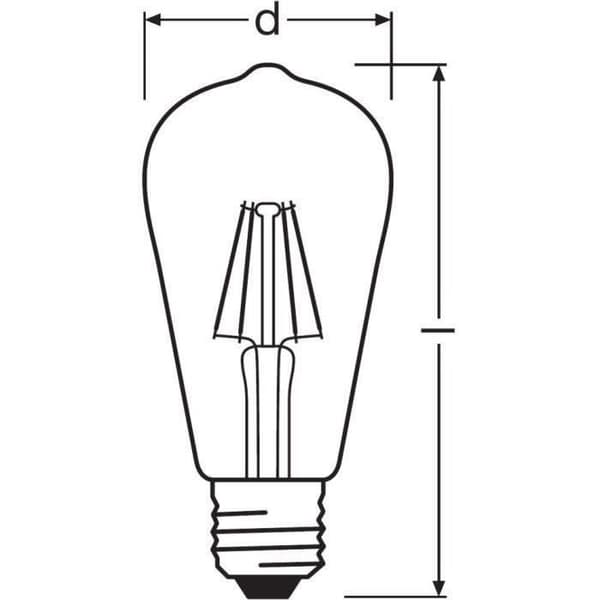 OSRAM Edison LED-lampa klar glödtråd 4,5W=40 E27 varm