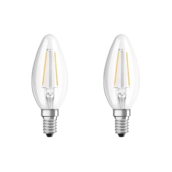 OSRAM - Box med 2 LED flame klarglas 2,5W E14 250lm 2700K varm