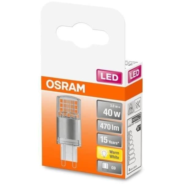 OSRAM LED kapsellampa klar 3,8W=40 G9 varm