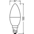 Miniatyrbild 2 av 6: OSRAM LED-lampa frostad låga med kylare 5,5W=40 E14 varm
