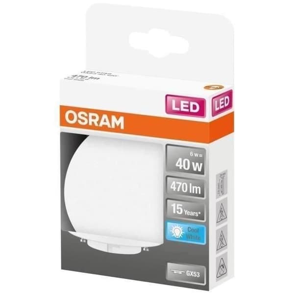 OSRAM - LED frostat glas 6W GX53 470lm 4000K kallt