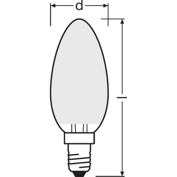 OSRAM LED flame glödlampa frostat glas dimbar 4,5W=40 E14 varm