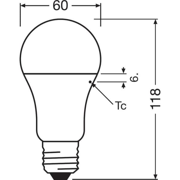 OSRAM Frostad Standard LED-lampa med kylare 10W=75 E27 kall