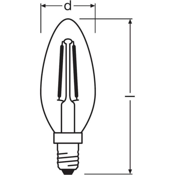 OSRAM LED-lampa Flame clear filament 2,5W=25 E14 varm