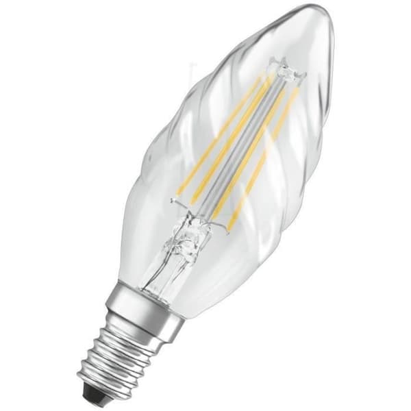 OSRAM LED-lampa Flame tvinnad klar glödtråd 4W=40 E14 varm