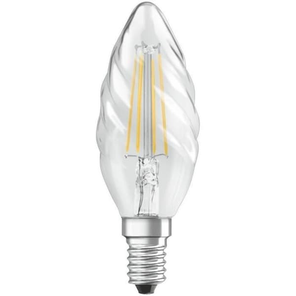 OSRAM LED-lampa Flame tvinnad klar glödtråd 4W=40 E14 varm