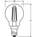 Miniatyrbild 2 av 6: OSRAM LED-lampa Sphärisk klar filament 2,5W=25 E14 varm