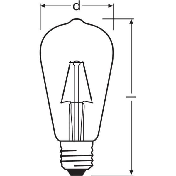 OSRAM LED-lampa Edison klar filament 2,5W=25 E27 varm