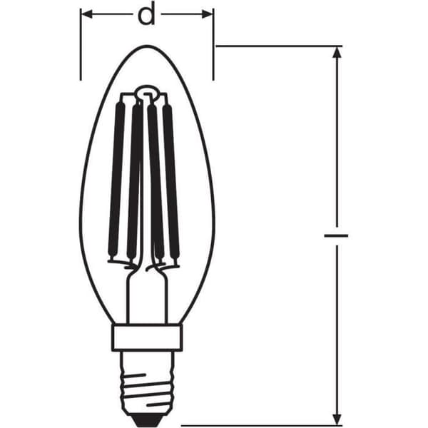 OSRAM LED-lampa klar låga variabel glödtråd 4,5W=40 E14 varm