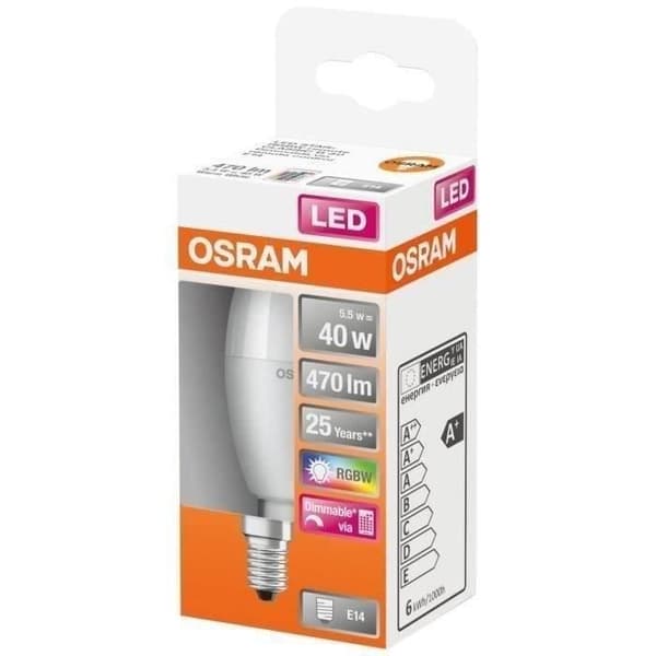 OSRAM - LED stjärna+flamma RGBW dep+radiator var.5.5W E14 varm