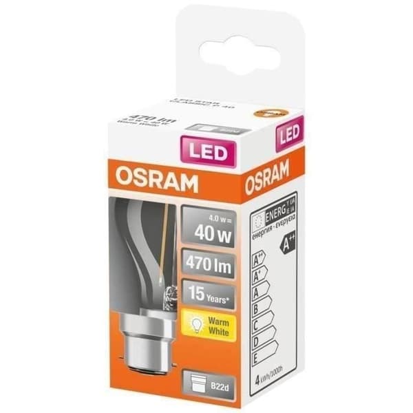 OSRAM - Klar LED-filament 4W b22 470lm 2700K varm
