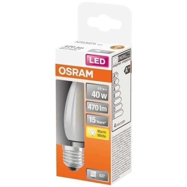 OSRAM - LED flamma opal 4W E27 470lm 2700K varm