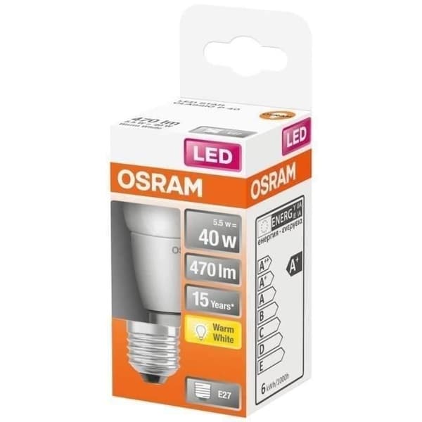 OSRAM - LED sfärisk opal + radiator 5W E27 varm