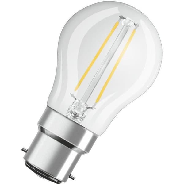 OSRAM LED glödlampa Spherical klar filament 2,5W=25 B22 varm