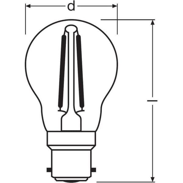 OSRAM LED glödlampa Spherical klar filament 2,5W=25 B22 varm