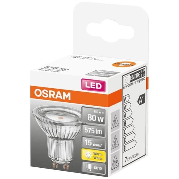 OSRAM - Spot Par16 LED 120 glas 6.9W GU10 575lm 2700K varm