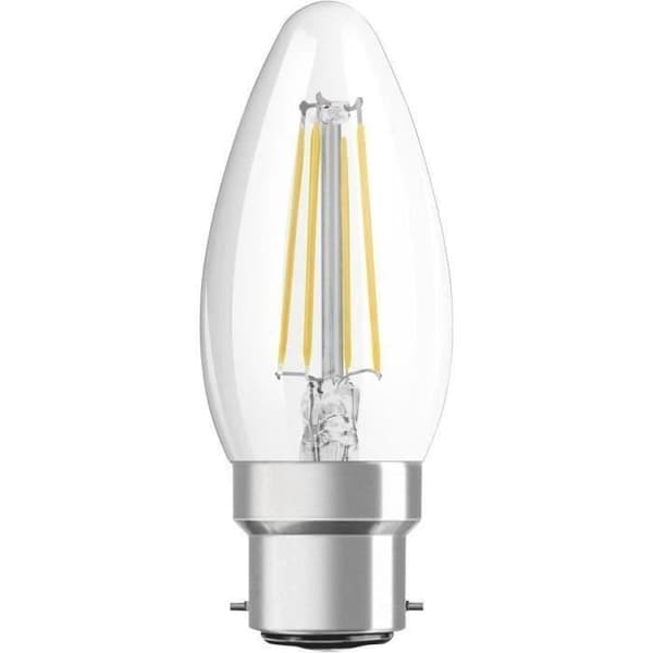 OSRAM LED-lampa flammesklar filament 4W B22 470lm 2700K - Varmvit