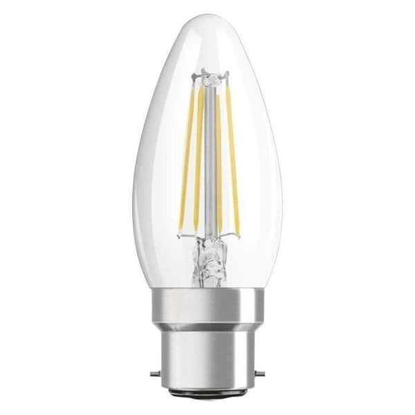 OSRAM LED-lampa flammesklar filament 4W B22 470lm 2700K - Varmvit