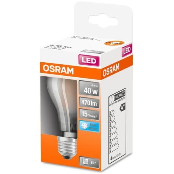 OSRAM LED-lampa Standard frostat glas 4W=40 E27 kall