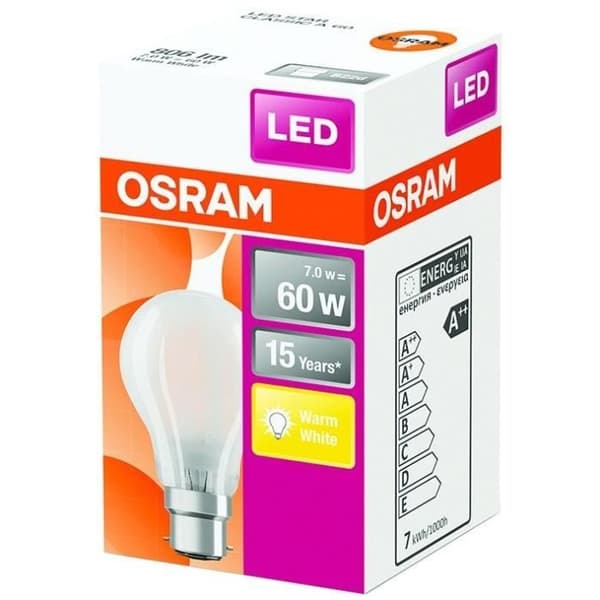 OSRAM - Standard LED lampa matts glas 7W60 B22 varm