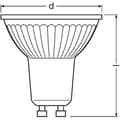 Miniatyrbild 2 av 6: OSRAM Spot PAR16 LED 36° glas 2,6W=35 GU10 kall