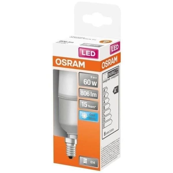Ampull LED OSRAM - Matt stick med kylfläns 8W E14 806lm 4000K kallt