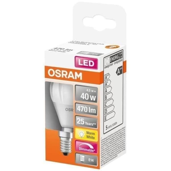 OSRAM - Matt rund LED 5.5W dim E14 470lm 2700K