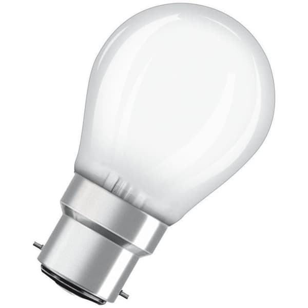 OSRAM Sfärisk LED-lampa frostat glas 4W=40 B22 varm