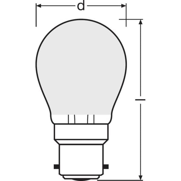 OSRAM Sfärisk LED-lampa frostat glas 4W=40 B22 varm