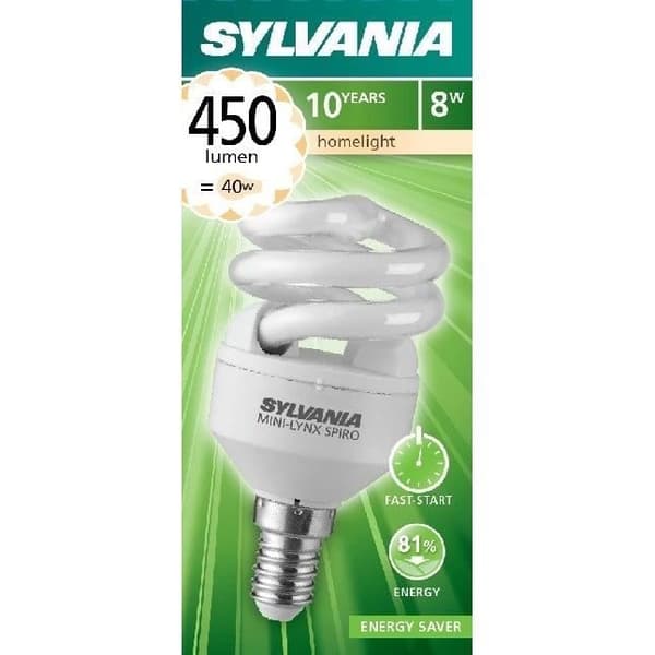 SYLVANIA Kompaktlysrör E14 9W varm