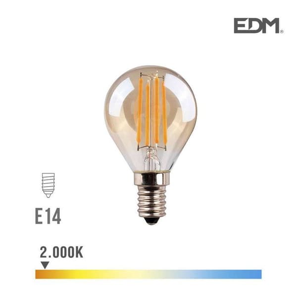 VINTAGE LED-lampa - EDM - sfärisk 4,5W - E14 - 350lm - 2 000k