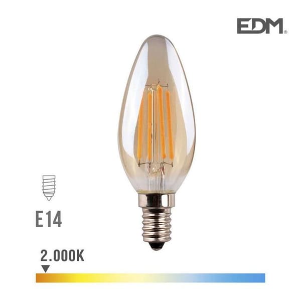 VINTAGE LED-ljuslampa 4,5W E14 350lm 2 000k EDM 98621