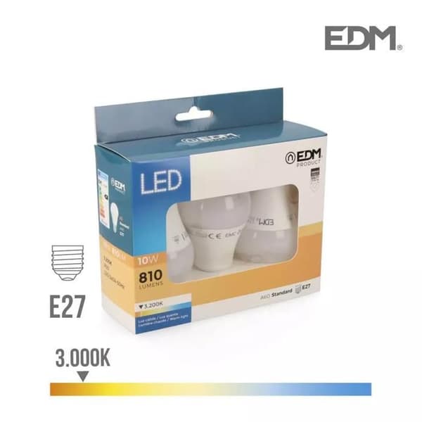 Set med 3 E27 10W LED-lampor