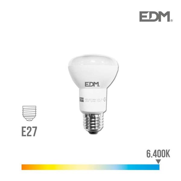 LED-reflektorlampa R63 - EDM - 7W 470 Lumen - E27 6400K kallt ljus