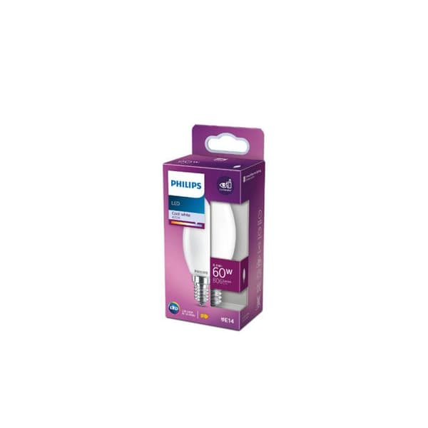 Ampull LED - PHILIPS - 76271100 - E14 - 6.5 W - Kallvit - A++